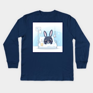 Bunny rescue with IV in the hospital Kids Long Sleeve T-Shirt